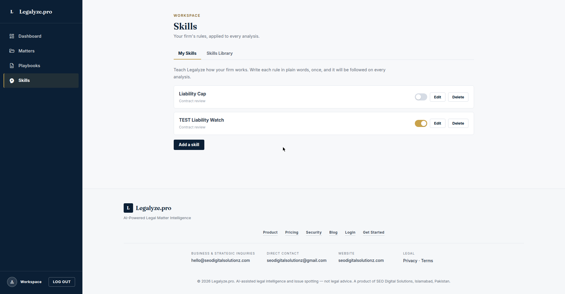 Legalyze.pro — firm skills library